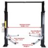 TP9KAC-TUX_-Dimensions-600x600-1.jpg Tuxedo 9,000 lb. Capacity Overhead 2 Post Lift- Asymmetric Arms