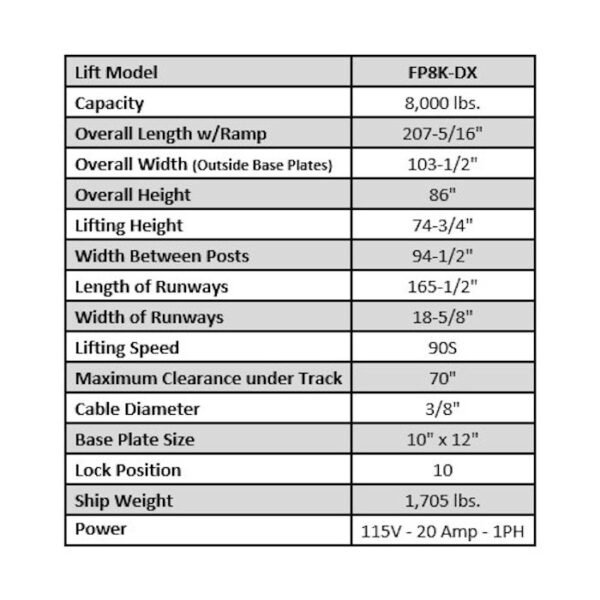 fp8k-dx_specs_1-1.jpg Tuxedo FP8K-DX-XLT Extended Four Post Auto Lift